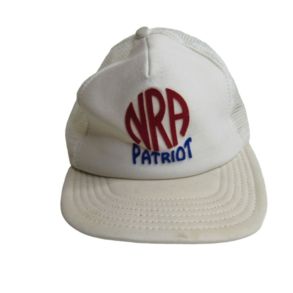 Vintage NRA Patriot Baseball Trucker Snapback Mesh Cap Red White Blue